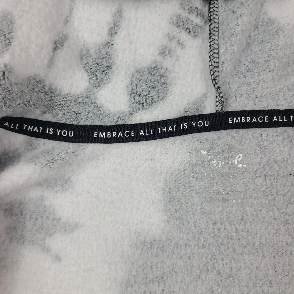 Justice Sport Girls Black White Tie Dye Zip Up Hoodie Neon Graphic Sweatshirt